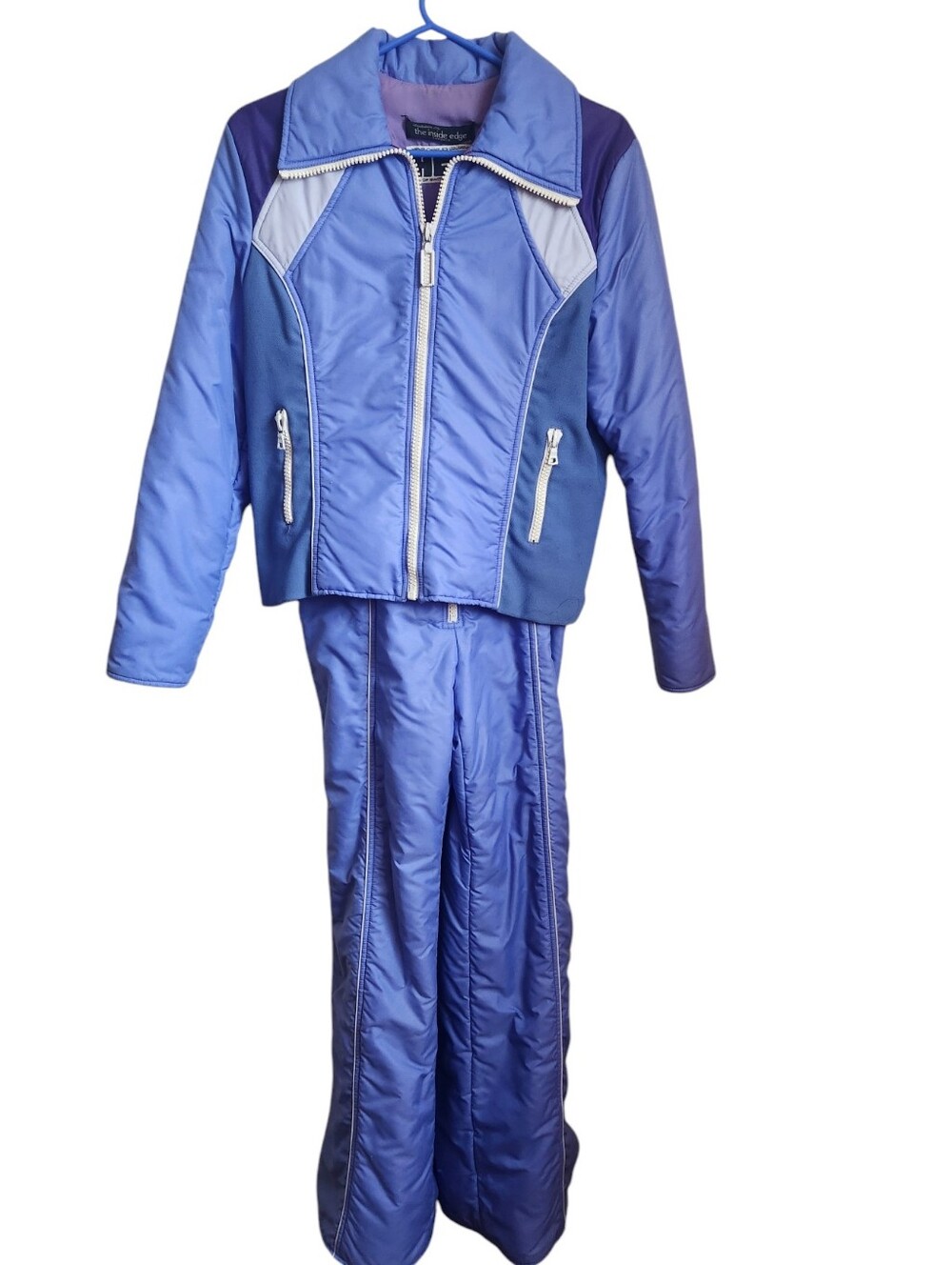 Vintage HCC Switzerland Blue Purple 2pc Ski Suit Set EU42 US 2-4 Retro 80s